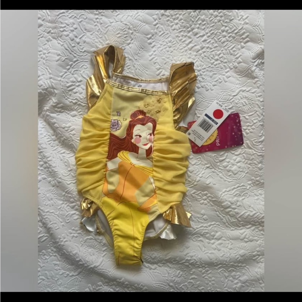 DISNEY Princess BELLE Beauty and the Beast One Piece Bathing Suit - 2T - NWT